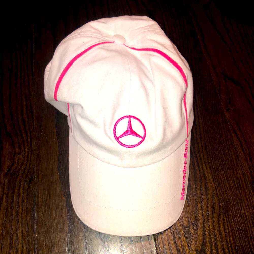 Link and white Mercedes Benz hat with velcro